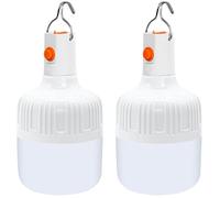 2 Pièces Lanterne de Camping, Lampe de Camping LED Portable 500 Lumens avec USB Rechargeable Piles 2 Modes d'éclairage, Eclairage Camping Etanche Lumières de Tente pour Camping Pêche Jardin Barbecue