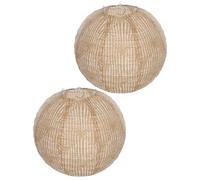 2 Pièces Lanterne de Fête Globe Ronde en Jute | Texture Rustique Naturelle, Style Ferme Moderne, Décor Suspendu Léger, Usage Intérieur et Pergola