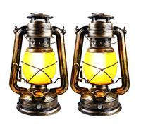 2 Pièces Lanterne Extérieure, Lanterne Vintage Rechargeable, Lanternes D'extérieur, Lanterne De Camping, Lampe Tempete Led Flammes Réalistes, Pour Jardin, Porche,Terrasse,Cour, Chemins