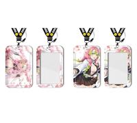 2 Pièces Lanyard Porte Badge Porte Cartes Ghost Slayer Kanroji Mitsuri Anime | Pour Cartes d'Identité, Clés, Bureau, École, Transport (3)