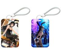 2 Pièces Lanyard Porte Badge Porte Cartes Rascal Does Not Dream of Bunny Girl Senpai Sakurajima Mai Animé | Pour Cartes d'Identité, Clés, Bureau, École, Transport (4)