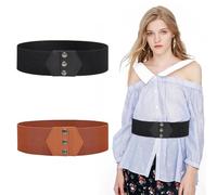 2 Pièces Large Ceinture Pour Femmes, Accessoires Simples Et Polyvalents, Accessoires De Vêtements, Ceinture Élastique Et Confortable.