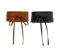 2 Pièces Large Ceinture Pour Femmes, Ceinture En Cuir Pu, Ceinture Simple Et Polyvalente, Ceinture Habillée, Ceinture De Décoration De Vêtements.