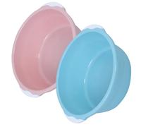 2 Pièces Lavabo en Plastique Rond Profond Anti-éclaboussures | Design Élégant et Surface Lisse, Empilable, pour Chambres D'hôtel, Camping et Tâches Variées