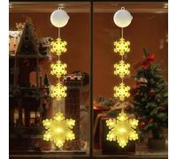 2 pièces LED Flocon de Neige éclairage de Noël,décorations de Noël lumières de fenêtre, lumières de fenêtre Flocon de Neige,minuterie,2 Modes, pour fête,Mariage, décorations