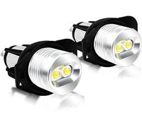 2 Pièces LED Head Light Angel Eyes Brouillard Ampoule Halo Marqueur Anneau Ampoule pour B&M&W E90 2005-2008 E91 2005-2008-White