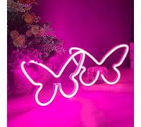 2 pièces LED néon signe papillon enseignes au néon maison veilleuses pour chambre d'enfants lampes décoratives Art mural romantique cadeau d'anniversaire de noël