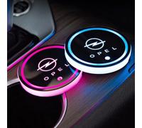 2 PièCes LED Porte-gobelets pour Opel Astra Insignia Corsa Vectra Zafira Mokka Voiture Gobelet Dessous 7 Couleurs Tapis de Verre USB Chargement Tasse sous-Verres