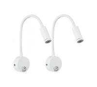 2 Pieces LED Reading Light Wall Mounted Aluminum Silver Color, Desk Lamp Warm White Light Eye Protection Design, Bedside Lamp with Switch