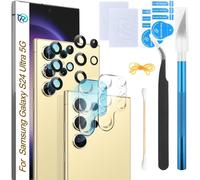 2 Pièces Lentille En Verre Caméra Arrière Pour Samsung Galaxy S24 Ultra 5g Verre Caméra Arrière Cache Remplacement Avec Kit De Réparation