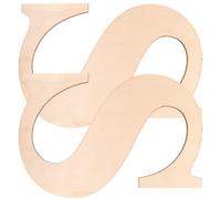 2 Pièces Lettre S en Bois Inachevée, Grand Alphabet Décoratif | Surface Polie, Finition Brute, Facile à Décorer, pour Mariage ou Anniversaire, Couleur Beige