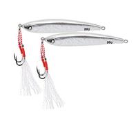 2 pièces leurres de pêche yeux 3D appât gabarit Wobbler leurre avec Double crochet pour la pêche au bar brochet (Argent)