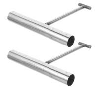 2 Pièces Lève-regard en Acier Inoxydable, Crochet T Ergonomique pour | Outil Argenté à Prise Renforcée, Accès Rapide, pour Regards D’égout, Plaques, Volets Roulants