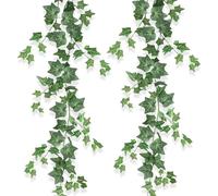 2 Pièces Lierres Artificielles Guirlande Faux Lierre Feuillage Artificiel Plantes Grimpantes Artificielles Interieur Extérieur Vigne Faux Décoration pour Chambre Jardin Bureau Fête Mariage