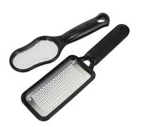2 Pièces Lime à Pieds Pratique en Acier Inoxydable, Noir, Manuel | Tpr et Acier Inoxydable, Ponçage Doux, pour Peaux Mortes, Soin des Pieds, Usage Domestique