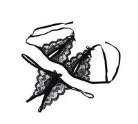 2 Pièces Lingerie Sexy Femme Érotique Pute, String Ouvert à l'entrejambe Femme Creuse Couleur Unie Et Élégants Hot Luxe Charme De Seduction Culotte Décontracté Slim Respirante Shorty 2025