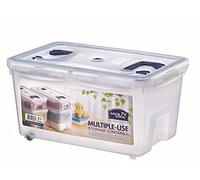 2 pièces Lock & Lock Boîte Universelle, boîte de Rangement rectangulaire avec poignées, Transparent 21 L, 456 x 300 x 225 mm, Set by Danto