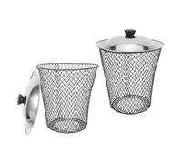 2 Pièces Lombricomposteur Métallique Enterré avec Couvercle 28 | Trous Intégrés, pour Déchets de Jardin et Compostage Domestique, Format Compact 11, 22x9, 25x5, 91 In