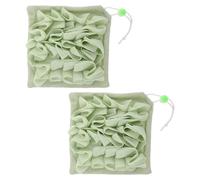 2 Pièces Loofah Exfoliant Poche Intégrée, PE Vert | Double Usage Savonnette, Nettoyage Complet du Corps, Exfoliation Profonde, Séchage Rapide, Tissu Éponge