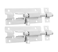 2 Pièces Loquet de Porte Coulissante en Acier Inoxydable Argenté | Installation Facile DIY, Adapté aux Fenêtres et Portails de Jardin, Usage en Garage et Milieu Marin