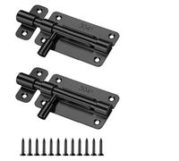 2 Pièces Loquet de Porte en Acier Inoxydable 304, Loquet Porte Coulissante, Targettes de Porte Extérieure, 304 Targette de Porte Exterieur, Verrou Robuste pour Garage, Grange, Portail et Cour