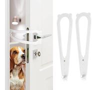 2 Pièces Loquet de Porte pour Chat, Serrure Alternative pour Bébé, Support pour Laisser Entrer Les Chats et Empêcher Le Chien d'Entrer (Blanc)