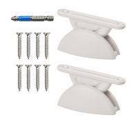 2 Pièces Loquets de Porte pour Caravane, Caravane Retenue D'arrêt de Porte en Nylon, Bloc Porte Camping Car Extérieur avec Des Vis et Perceuse, pour RV Remorque Camping Car Cargo Remorque, Blanc