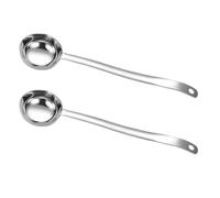 2 Pièces Louche à Verser en Acier Inoxydable avec Bec Verseur, Long | Surface Polie, Double Becs pour Service Précis, Réduit les Éclaboussures, pour Huile et Vinaigrette