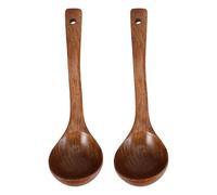 2 Pièces Louche Cuillère à Soupe en Bois, Long Manche