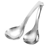 2 Pièces Louche en Acier Inoxydable Argenté, Grosse Cuillère | Bol Profond, Manche Ergonomique Antidérapant, Crochet Suspendu, pour Service de Ragoûts et Sauces