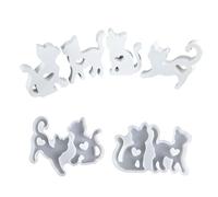 2 Pièces Love Heart Cats Moules De Silicone Robustes Décoration Portable Pour Fabriquer Des Fournitures Et Personnaliser Des Cadeaux Spéciaux De Petits Moules En Silicone