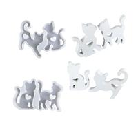 2 Pièces Love Heart Cats Moules De Silicone Robustes Décoration Portable Pour Les Fournitures D'artisanat Et Personnaliser Les Cadeaux Spéciaux Du Coeur