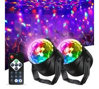 2 pièces Lumières de fête RVB avec télécommande, 7 modes de boule disco et lumières stroboscopiques pour DJ, danse à la maison, anniversaire, mariage, karaoké et ambiance de club 2 piècesABS