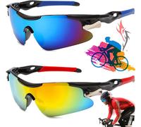 2 Pièces Lunette De Soleil Sport, Lunettes De Vélo Pour Homme Et Femme Protection Uv400 Pour Les Activités De Plein Air, Lunette De Soleil Sport Pour Vélo Pêche Course Conduite L'alpinisme
