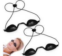2 Pièces Lunettes Bronzage, Lunettes de Solarium, Silicone Souple Durable Confortable, Lunettes de Protections Noir Convient à la Clinique de Beauté ou à la Maison
