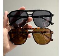 2 pièces Lunettes de mode en plastique à monture complète pour femmes, style de rue personnalisé, convient pour la photographie de rue, les festivals de musique, les soirées célibataires, les accessoi