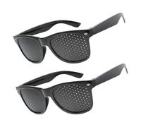 2 Pièces Lunettes Grille Sténopéïques Noires Relaxation Yeux Gymnastique | Oculaire repos détente, convient adultes confortable, aide fatigue soulagée, modèle léger discret, correction naturelle