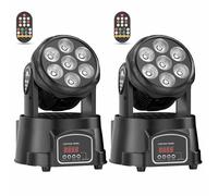 2 pièces Lyre LED 105W Moving Head 7LEDs RGBW Wash Disco Lumière Rotative avec Télécommande DMX Jeux Lumiere Disco de Scène pour Fête Bar Théâtre Mariage
