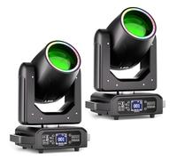 2 pièces Lyre LED 200W RGBW Beam lumière de scène dmx512 12 couleurs 12 Gobos Prisme Coloration Faisceau Stroboscopique Jeu de Lumiere Focus électronique pour Disco DJ Club Fête Bar Noël Théâtre
