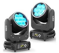 2 pièces Lyre LED 7x40W RGBW Lumière de Scène Wash Faisceau Zoom Jeux de Lumière Lampe de Scène dmx Éclairage scénique pour Fête Éclairage Mariages Théâtre Disco