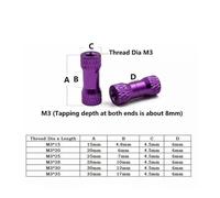 2 pièces M3x15/20/25/28/30mm Double rond moleté coloré en aluminium entretoise pilier d'espacement pour RC(Light Blue,M3x30mm(2pcs))