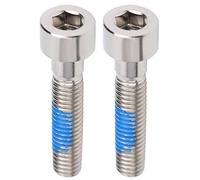 2 Pièces M6x30mm Vis de Tige de Guidon de Vélo, Jeu de Pinces de Frein à Disque de Vélo Vis de Capuchon de Casque de Vélo pour Vélo de Route de Montagne (Silver)