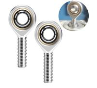 2 Pièces M8 Roulement à Rotule Universelle,M8*1.25 mm Filetage Mâle à Droite,Autolubrifiant Performance Embout Roulement à Rotule pour Accessoires Machine et Véhicules à Moteur