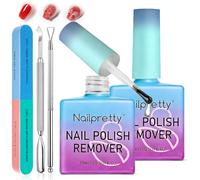 2 Pièces Magic Remover Vernis Semi Permanent avec Acétone, Dissolvant Vernis à Ongles en Gel - 3-5 Minutes Retrait Rapide Gel UV, Avec Lime à Ongles et Grattoir à Cuticules