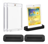 2 Pièces Magnetic Trading Card Holder 35PT Avec 2 Supports pour Cartes, Imperméable à L'eau Protection UV, Transparent pour Cartes D'illustration du Jeu, Carte de Collection Pour Cartes Pokémon