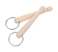 2 Pièces Maillet de Cymbale D'garçon Fille en Bois et Fer | Bouche D’aération Automobile, Mini Cymbales, Porte-clés Inclus, Usage en Conduite et Passager