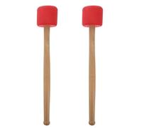 2 Pièces Maillet de Tambour à Tête Mousse, Manche en Bois Rouge | Équilibre Soigné, pour Timbales et Batterie, Répétitions D’orchestre, Concerts, Débutants et Pros