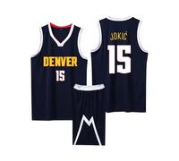 2 Pièces Maillot Basketball Enfant/Adulte 2024, Basket Maillots Basketball Jersey et Short Ensemble de Maillot, Maillot sans Manches + Pantalon Court Enfants/Adulte, Pop Maillot Basket Bleu 3XL