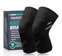 2 Pièces Maintien De Compression Genoux, Genouillère de Sport, Élastique Respirant Genouillère de pour Femmes/Hommes, Genouillere Ligamentaire Genou, pour Course à pied et entraînement, Noir, XL
