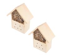 2 Pièces Maison à Abeilles en Bois Khaki, Abri Cabane Extérieur | Hivernage et Élevage des Abeilles, Forme Cabane Décorative, Usage Jardin